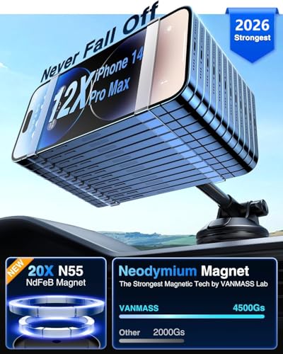 for MagSafe Car Holder [Dash+Windshield+Vent] Magnetic Phone Mount