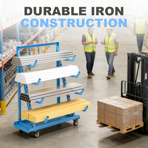 Rolling Pipe Storage Rack Cart