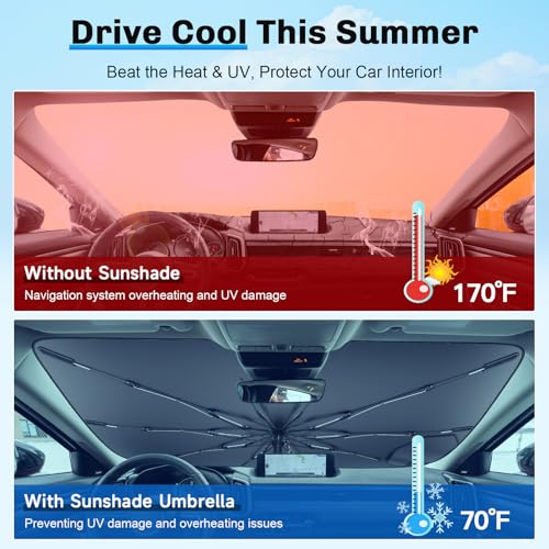 for 2023 2025 2026 Mazda CX50 Windshield Umbrella Sunshade [Easier Foldable] for 2025 2026 Mazda CX50 Accessories 2024 CX50 Sunshade Umbrella for 2025 2026 CX50 Windshield Sun Shade Umbrella