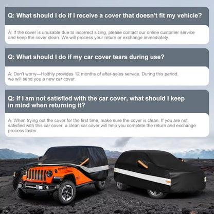 10 Layers Car Cover Custom Fit for Jeep Wrangler 4Door 4dr