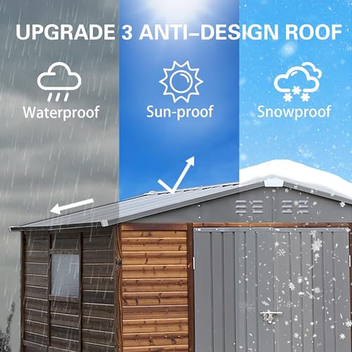 8x8 FT Outdoor Storage Shed with Windows