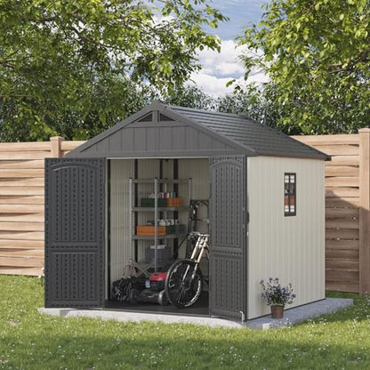 8x8 FT Resin Outdoor Storage Shed with Floor