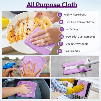 Purple Microfiber Cleaning Cloth (8 Count)