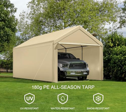 10x20 ft Heavy Duty Carport with Removable Sidewalls