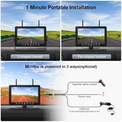 HD 1080P 9" Magnetic Wireless Backup Camera