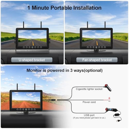 HD 1080P 9" Magnetic Wireless Backup Camera
