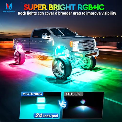 Q1 MAX 20 Pod Chasing Color Rock Lights for Trucks UTV SUV ATV (70.4 Ounce)
