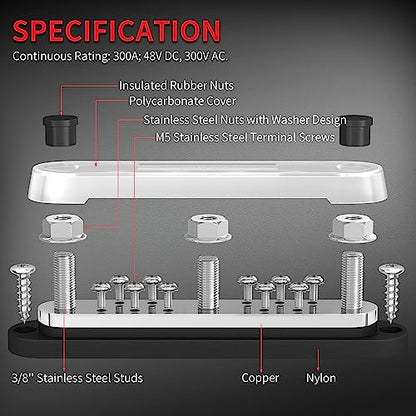 300A Copper Bus Bar 12V