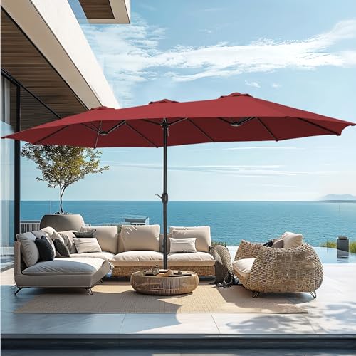 15ft Large Outdoor Patio Umbrella with Base Included