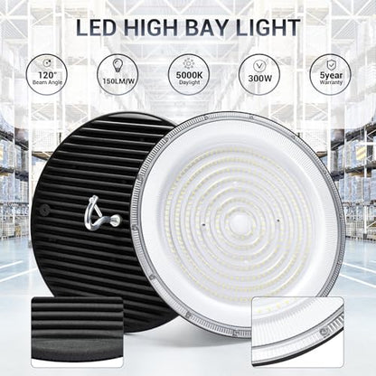 6 Pack 300W UFO Led High Bay Light (6 Count)
