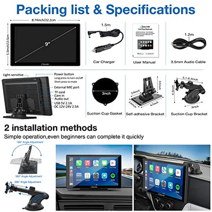 W901 Pro Portable Carplay & Android Auto with Dula Bluetooth