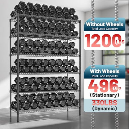 82" H X45 W X18 D Storage Shelves with Wheels (3 Count)