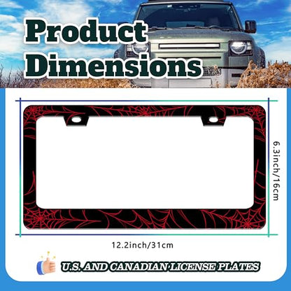 Red Spider Web License Plate Frame Funny Cobweb Gothic License Plate Holder