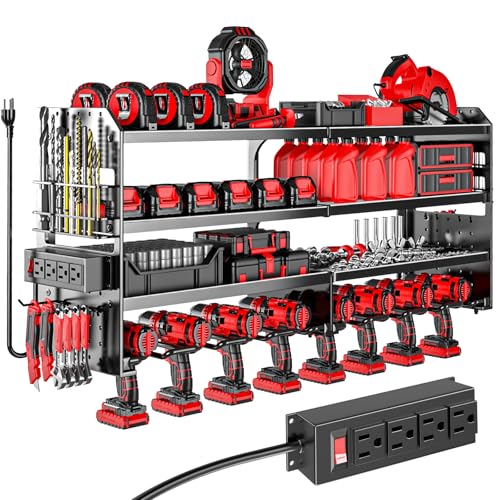 Large Power Tool Organizer Wall Mount with Charging Station