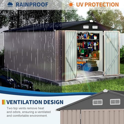 10x14 FT Metal Storage Sheds Outdoor