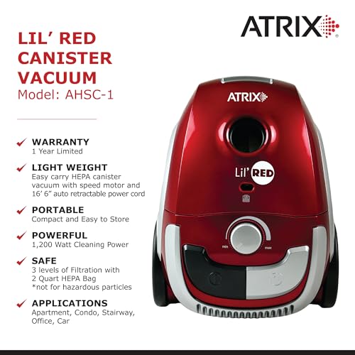 AHSC 1 Atrix Lil Red Canister Vacuum Portable Canister vacuum w