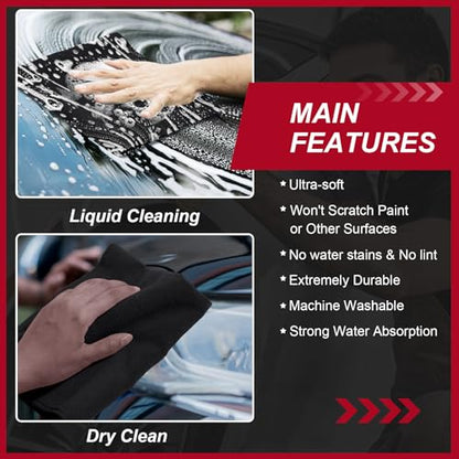 200 Pcs Microfiber Cleaning Cloth 16x16 Inch Microfiber Towels for Car Ultra Absorbent Cleaning Rags Reusable Lint Free Streak Free Detailing Towel for Car Washing Drying Dusting (200 Count)