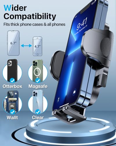 Car Phone Holder【2026 Upgraded 100+LBS Suction & Safety Cert】 Cell Phone Car Mount for Truck Heavy Duty Phone Holder for Dashboard