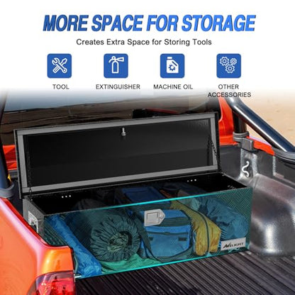 44 Inch Truck Tool Box Heavy Duty Aluminum Stripes Plated