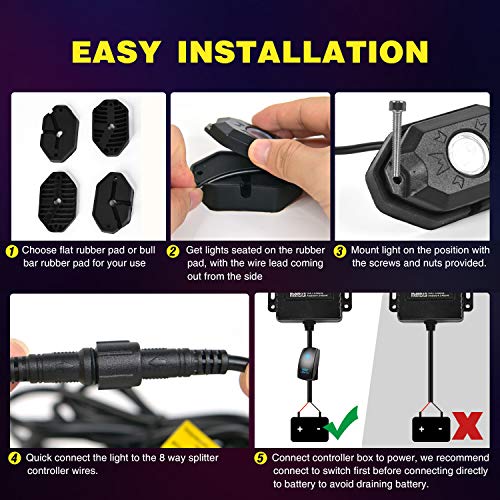 RGB LED Rock Lights Kit (4 Count)