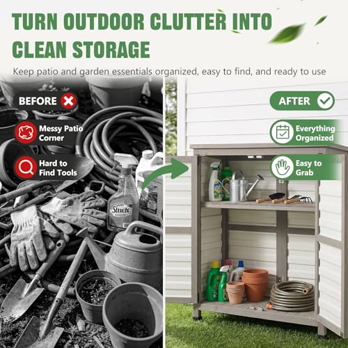 32" Small Outdoor Storage Cabinet
