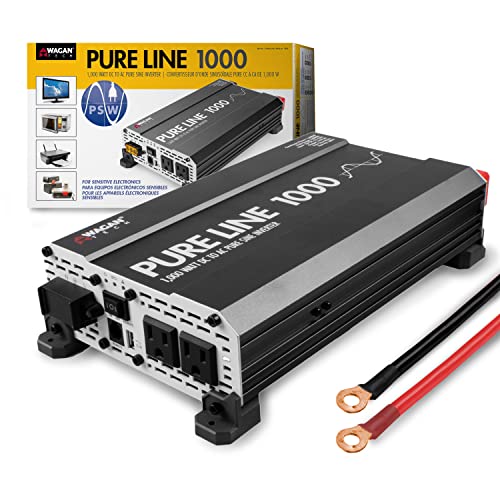EL3804 Pure Line Inverter 1000 Watt DC 12V to 110V AC Car Pure Sine Wave Power Inverter for Home RV Camping Van Life Off Grid ETL Certified