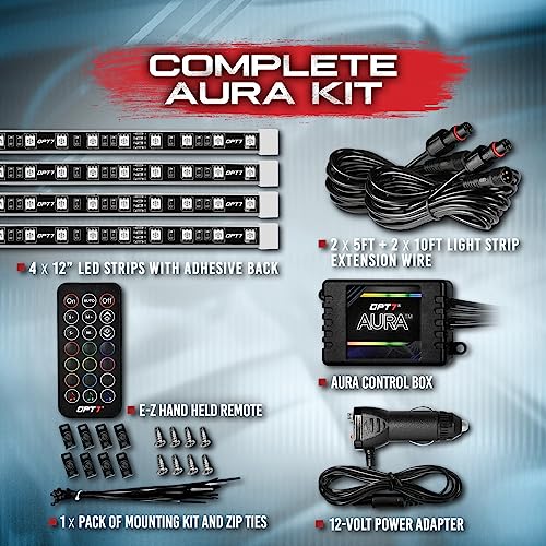 Aura RGB Interior Car Lights with Remote Control (4 Count)