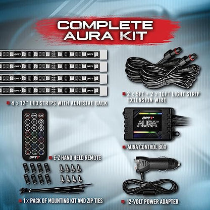 Aura RGB Interior Car Lights with Remote Control (4 Count)