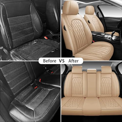 Nappa Faux Leather Car Seat Covers Full Set (5 Count)