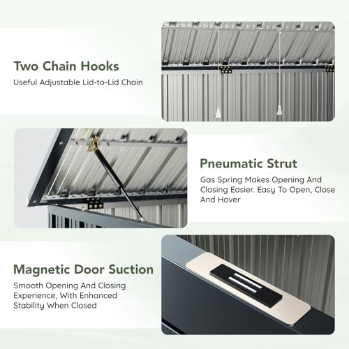 Metal Trash Can Storage Shed 6 x 3 ft
