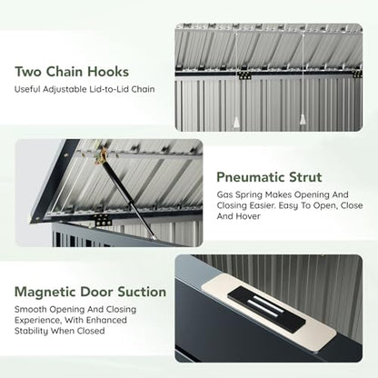 Metal Trash Can Storage Shed 6 x 3 ft