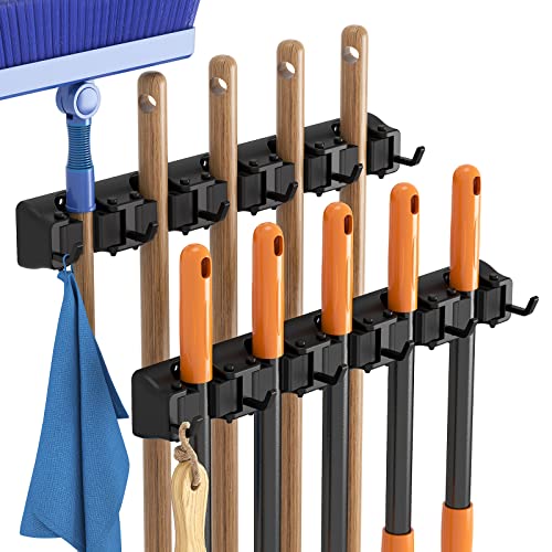 Mop and Broom Holder Organizer Wall Hanging Mount (2 Count)