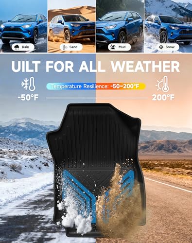 Premium Color TPE Floor Mats Custom Fit for Toyota RAV4 2019