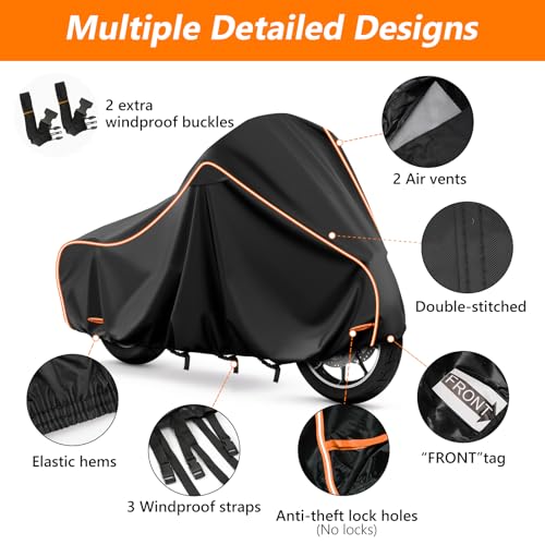 Motorcycle Cover for Harley Touring Models Road King 420D & Cotton Lining