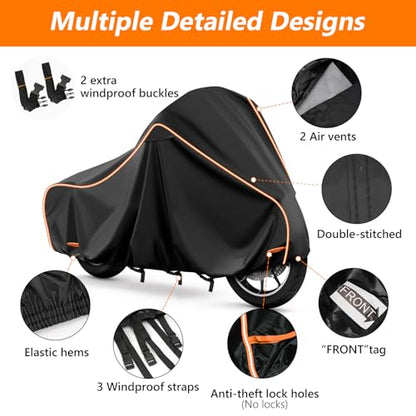 Motorcycle Cover for Harley Touring Models Road King 420D & Cotton Lining