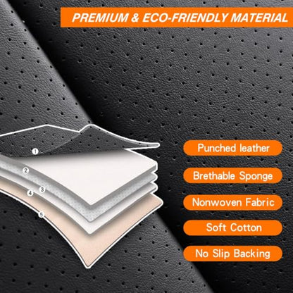 Black Car Seat Cover with Lumbar Support