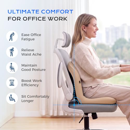 Car Seat Cushion and Lumbar Support Pillow One Piece