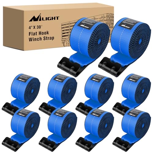 Truck Straps 4" x 30' Heavy Duty Tie Down with Flat Hooks