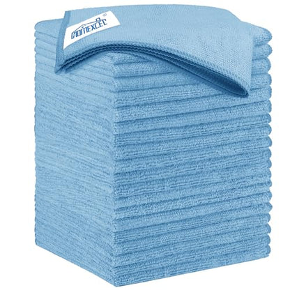 Blue Microfiber Cleaning Cloth 20 Pack 11.5 x 11.5 inch Microfiber Towels for Cars Ultra Absorbent Car Washing Cloth Lint Free Streak Free Cleaning Rags for Car (20 Count)