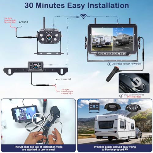 HD 1080P 7 inch RV Wireless Backup Camera