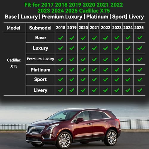 for Cadillac XT5 Floor Mats 2026 2017