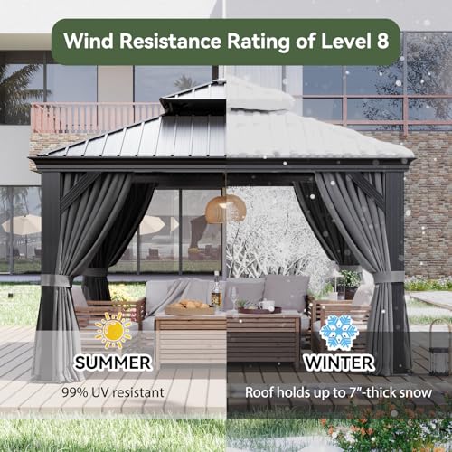 12' X 12' Hardtop Gazebo with Drainage System