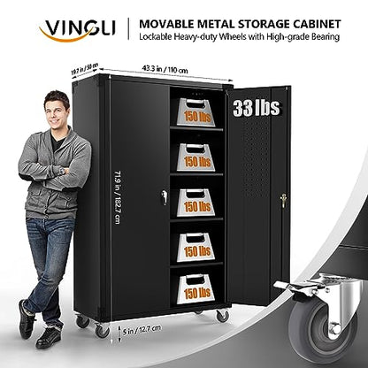Upgraded Wide & Deep Garage Storage Cabinet