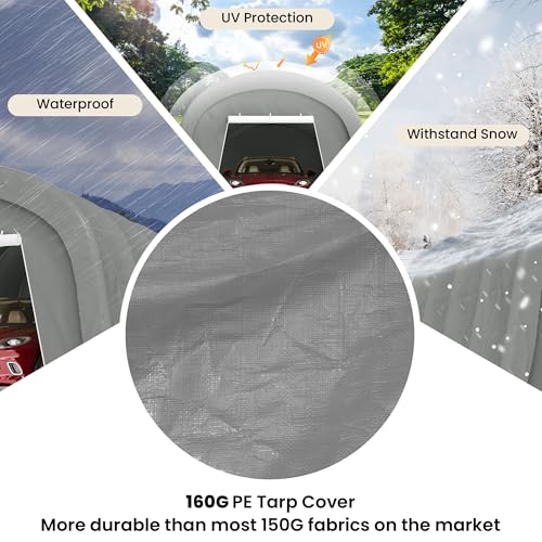 10×20 FT Storage Shelter Outdoor Round Carport