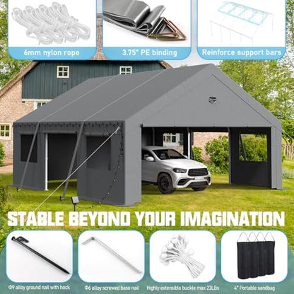 20x20 Heavy Duty Carport Canopy