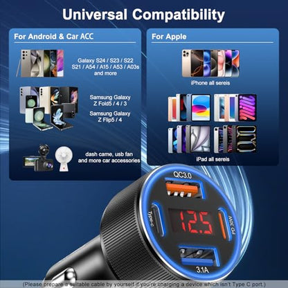 Car Charger for iPhone 17 16 15 Pro Max