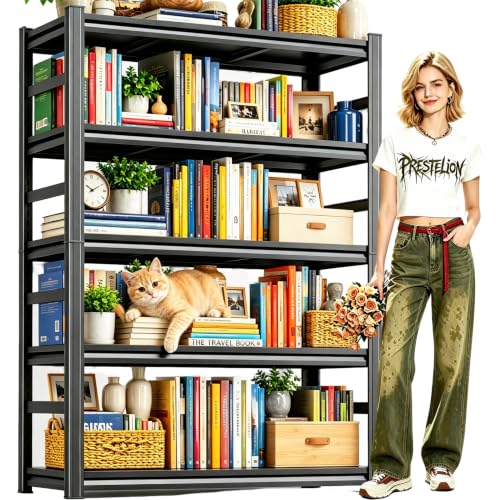 Heavy Duty Metal Bookshelf Adjustable Storage Shelving Unit for Home Office