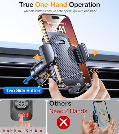 Phone Holders for Your Car Phone Holder Mount【Super Suction】Cell Phone Holder for Car Accessories for Women Men【360° Adjustable】Suction Phone Mount for Car