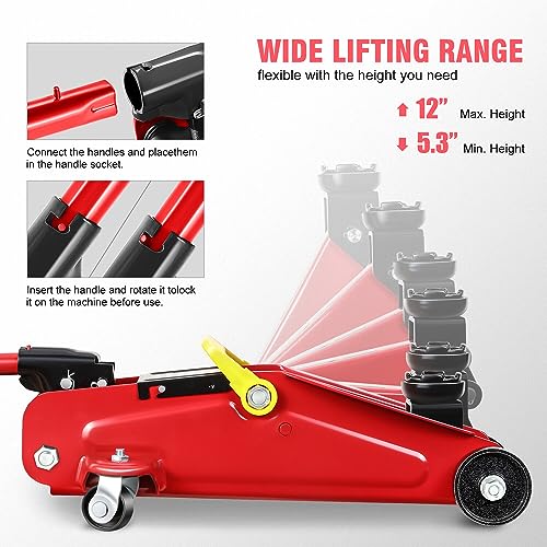 1.5 Ton Car Floor Jack Low Profile Hydraulic Trolley Service