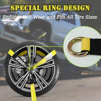 4 Pack Car Tie Down Straps for Trailers (4 Count)